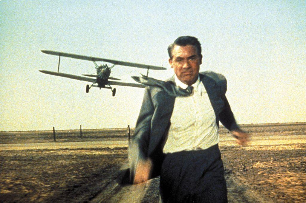 Roger Thornhill (Cary Grant) runs for his life, in "North by Northwest." (Metro-Goldwyn-Mayer)