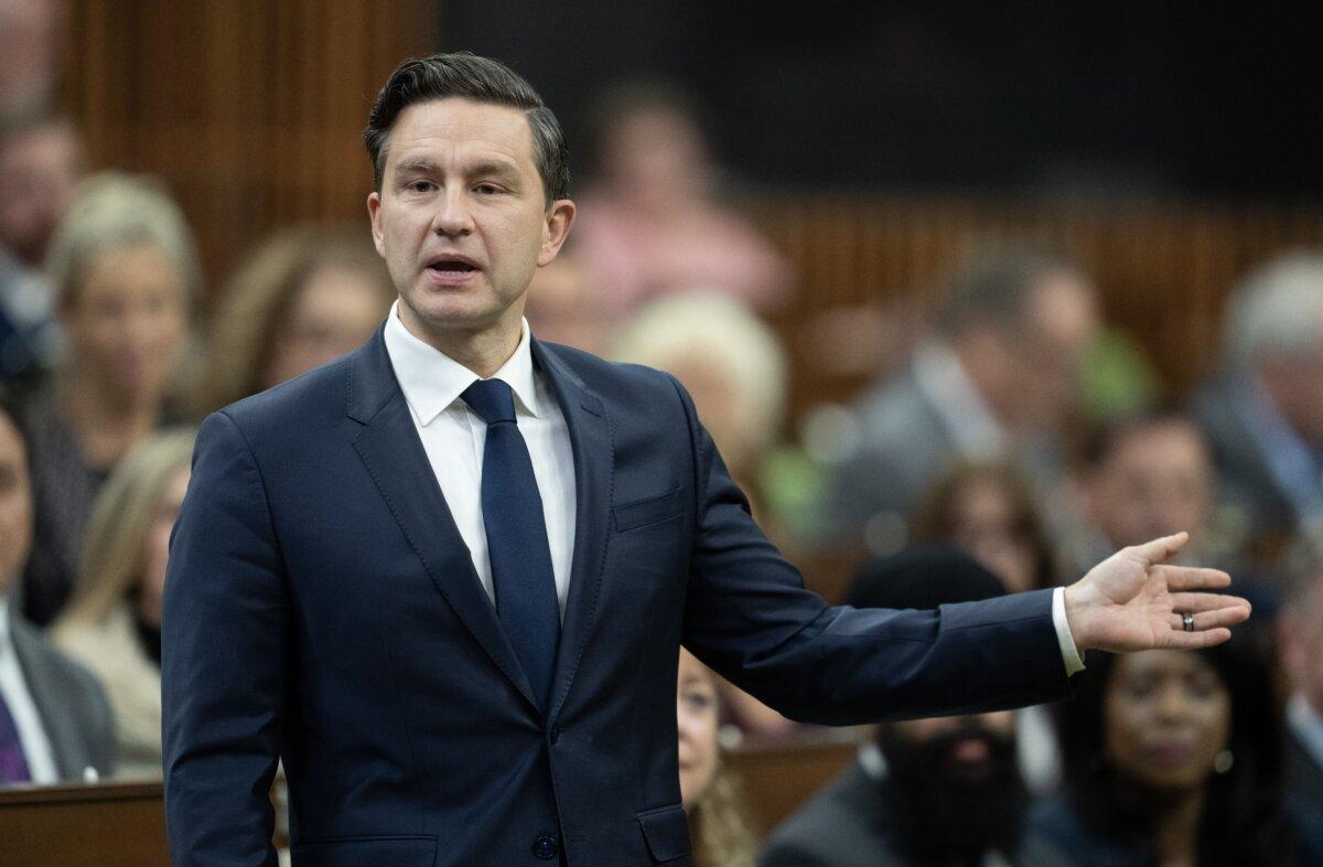Conservative Leader Pierre Poilievre rises during question period, in Ottawa on Sept. 26, 2024. (The Canadian Press/Adrian Wyld)