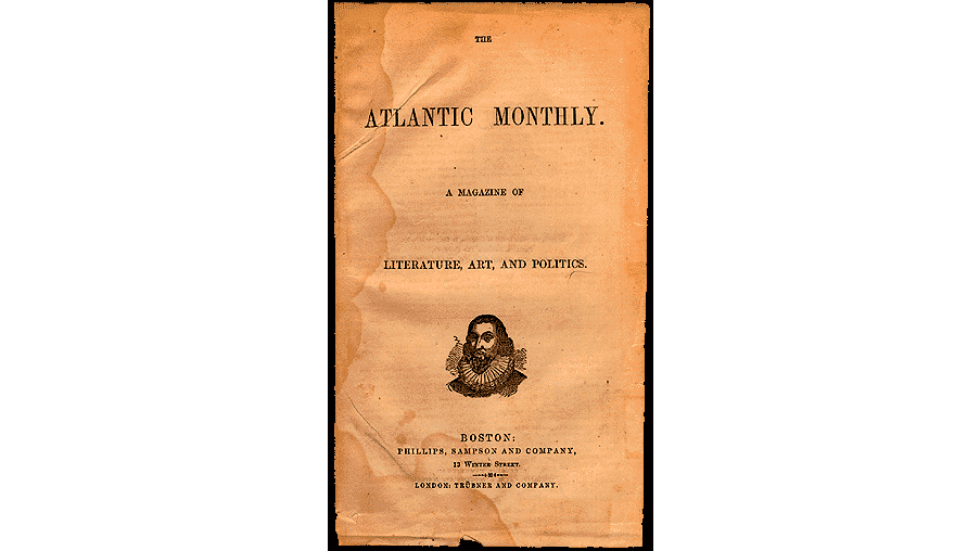 <span style="color: #000000;">Cover of The Atlantic Monthly, 1857. (Public Domain)</span>