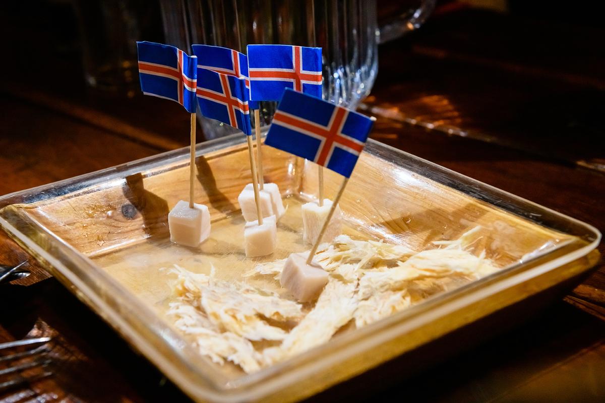 Iceland's national dish, a type of fermented shark meat called hakarl, is notoriously difficult to stomach. (Teo Wei Keong/Shutterstock)