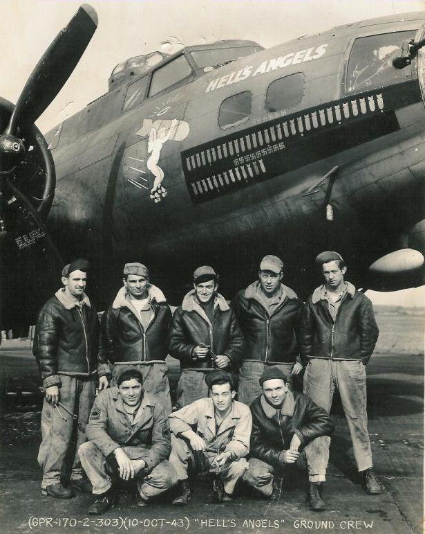 "Hell's Angels" was the first B-17 to complete 25 combat missions for the Eighth Air Force. (Public Domain)