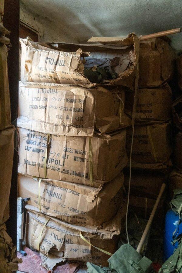 Military vests, among supplies Israeli troops located inside Lebanese homes in a Shi'a village near the border on Oct. 10, 2024. (Courtesy of the IDF)