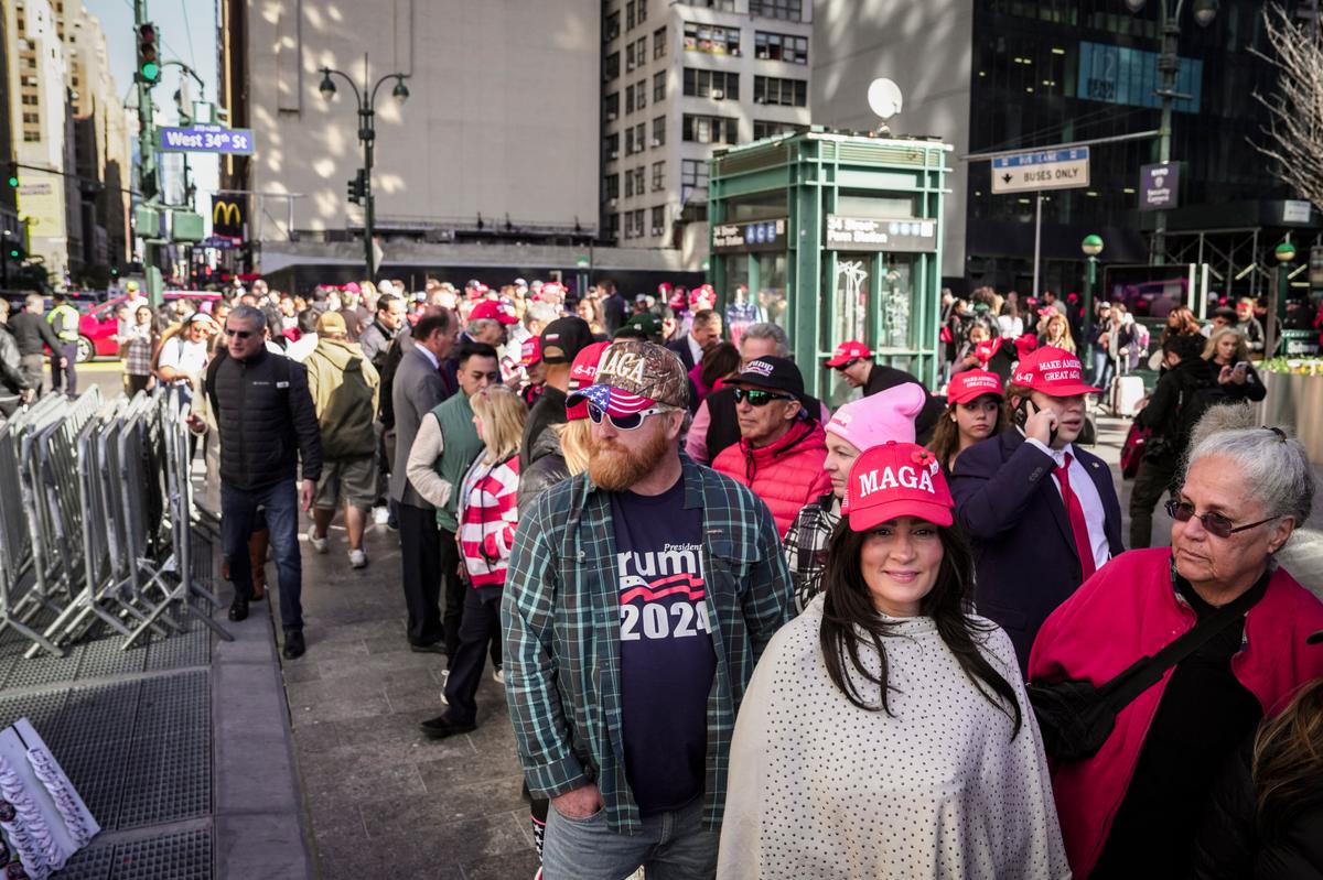 Trump Supporters Gather in New York City for Madison Square Garden Rally