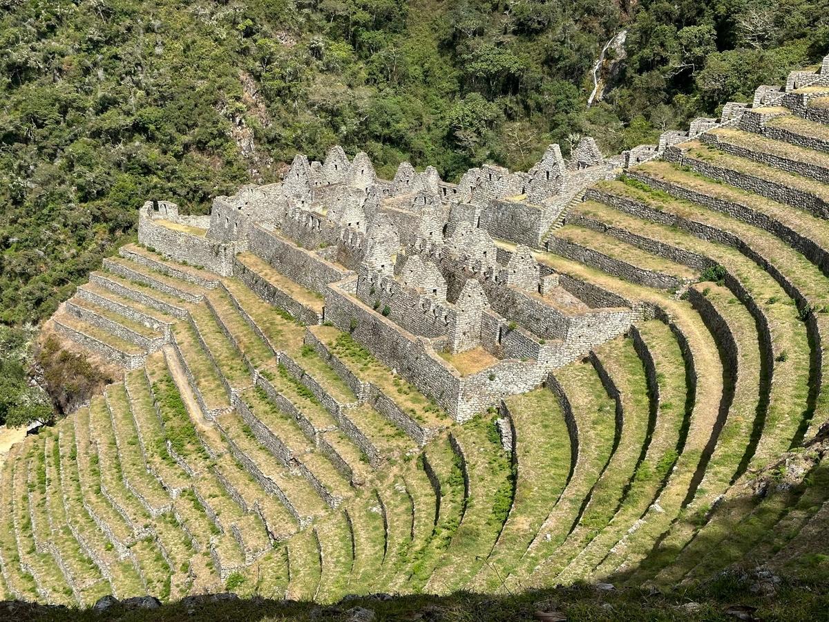 The 15th-century terraced agricultural complex at Wiñay Wayna, along the hike to Machu Picchu. (Teresa Bergen)
