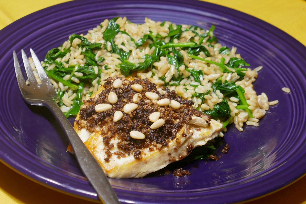 Crusty Chicken With Florentine Rice