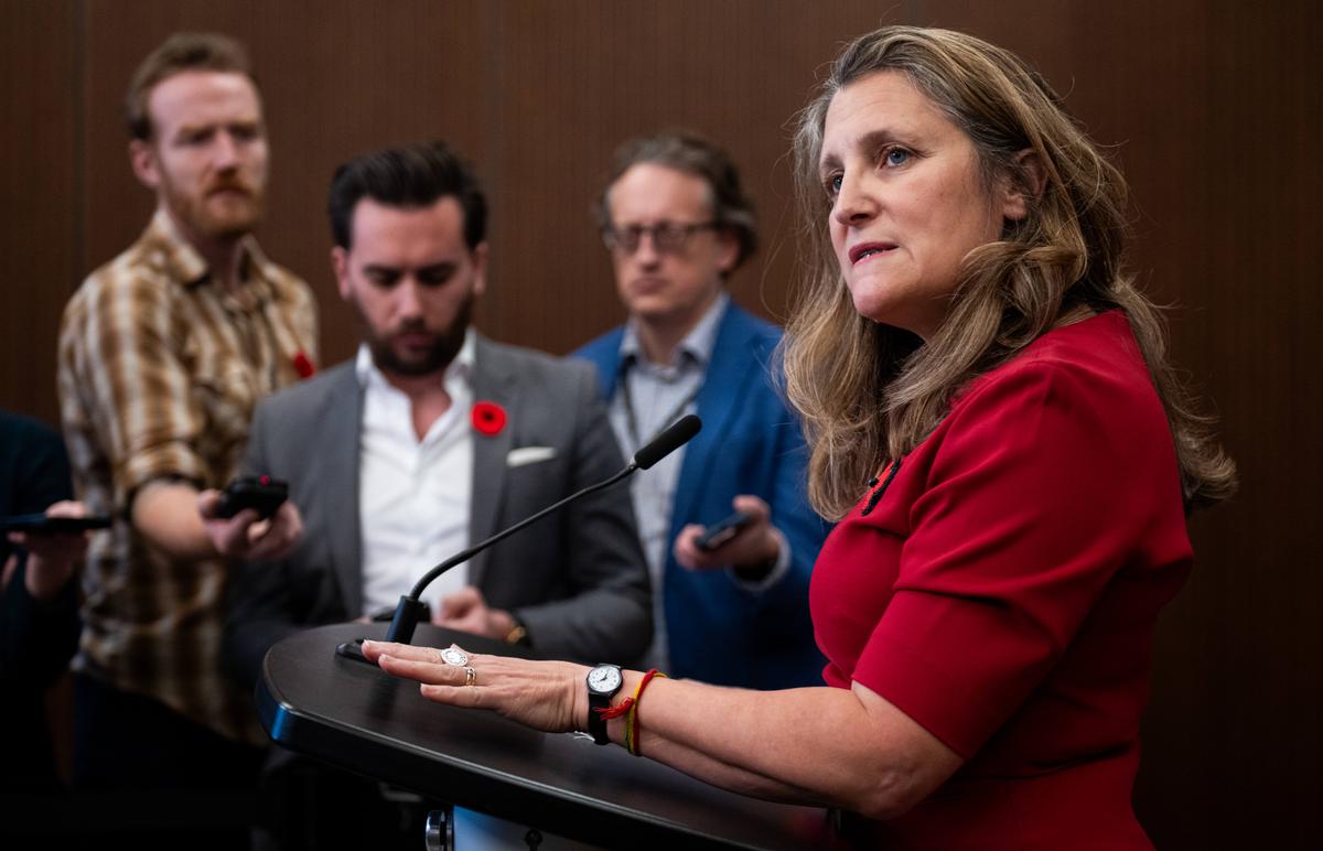 Chrystia Freeland Says Carbon Rebate for Small Businesses Will Be Tax-Free