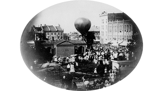 Wise starts the first airmail delivery in the United States on Aug. 17, 1859 from Lafayette, Ind. (Public Domain)