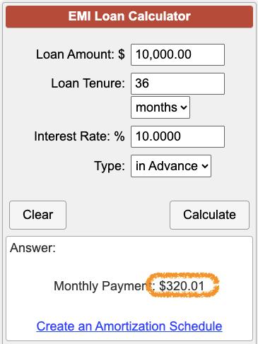 (Source: EMI loan <a style="font-size: 16px;" href="https://www.calculatorsoup.com/calculators/financial/emi-loan-calculator.php" target="_blank" rel="nofollow noopener">Calculator)</a>
