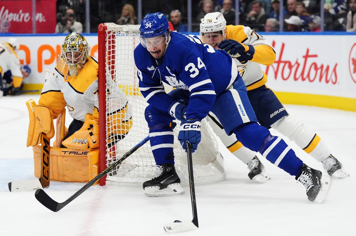 Auston Matthews Scores Twice as Toronto Downs Nashville 3–2