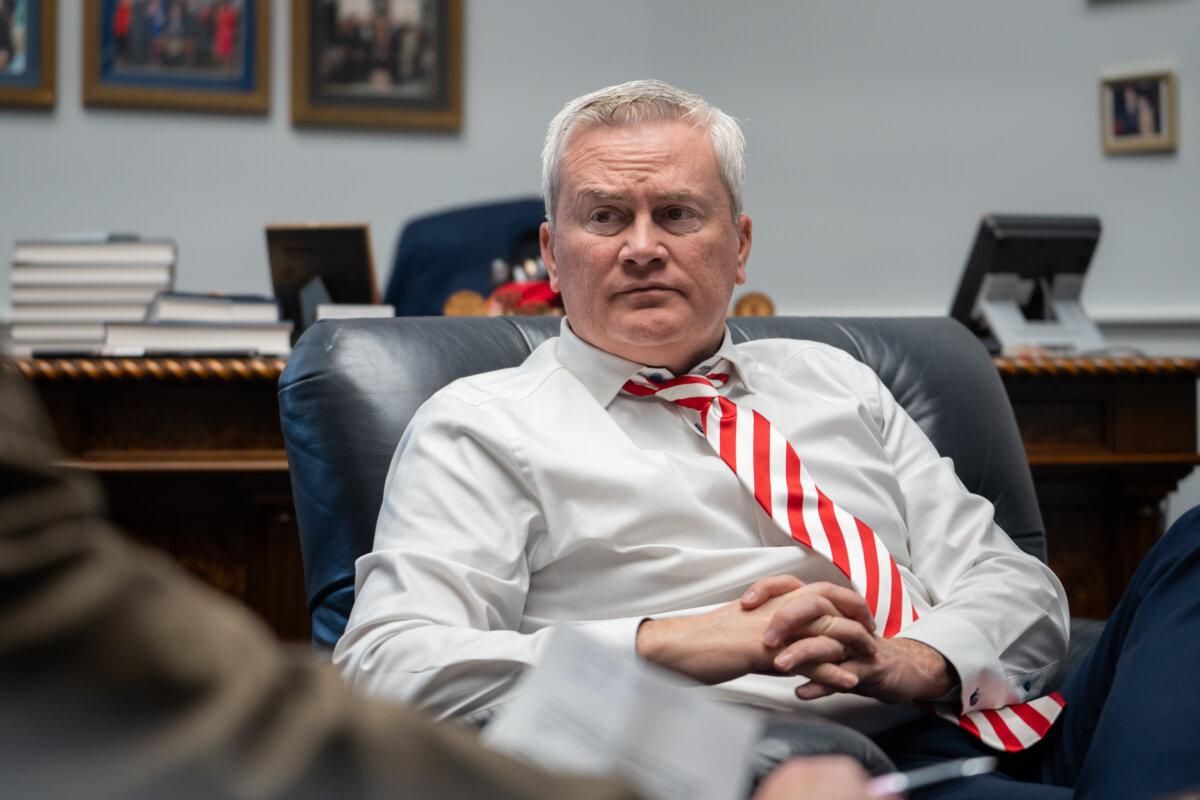House Committee on Oversight and Accountability Chairman Rep. James Comer (R-Ky.) speaks during an interview with The Epoch Times on Capitol Hill in Washington on Jan. 21, 2025. (Madalina Vasiliu/The Epoch Times)