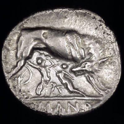 Romulus and Remus. Silver didrachm (6.44 grams), circa 269–266 B.C. (<a href="https://commons.wikimedia.org/wiki/User:Curtius~commonswiki">Curtius</a>/<a href="https://creativecommons.org/licenses/by-sa/3.0/">CC BY-SA 3.0</a>)