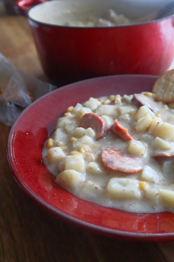 Homemade potato soup warms on a cold winter day. (Gretchen McKay/Post-Gazette/TNS)