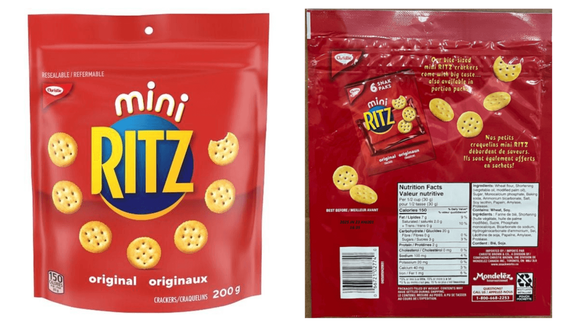 Undeclared Milk Triggers Recall of Mini Ritz Crackers From Store Shelves