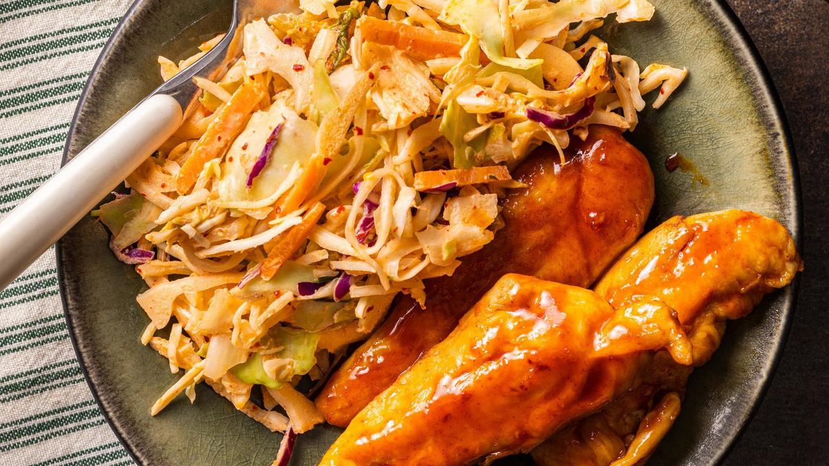 Korean Flavors Enliven This Simple Weeknight Dish of Spicy Chicken and Slaw