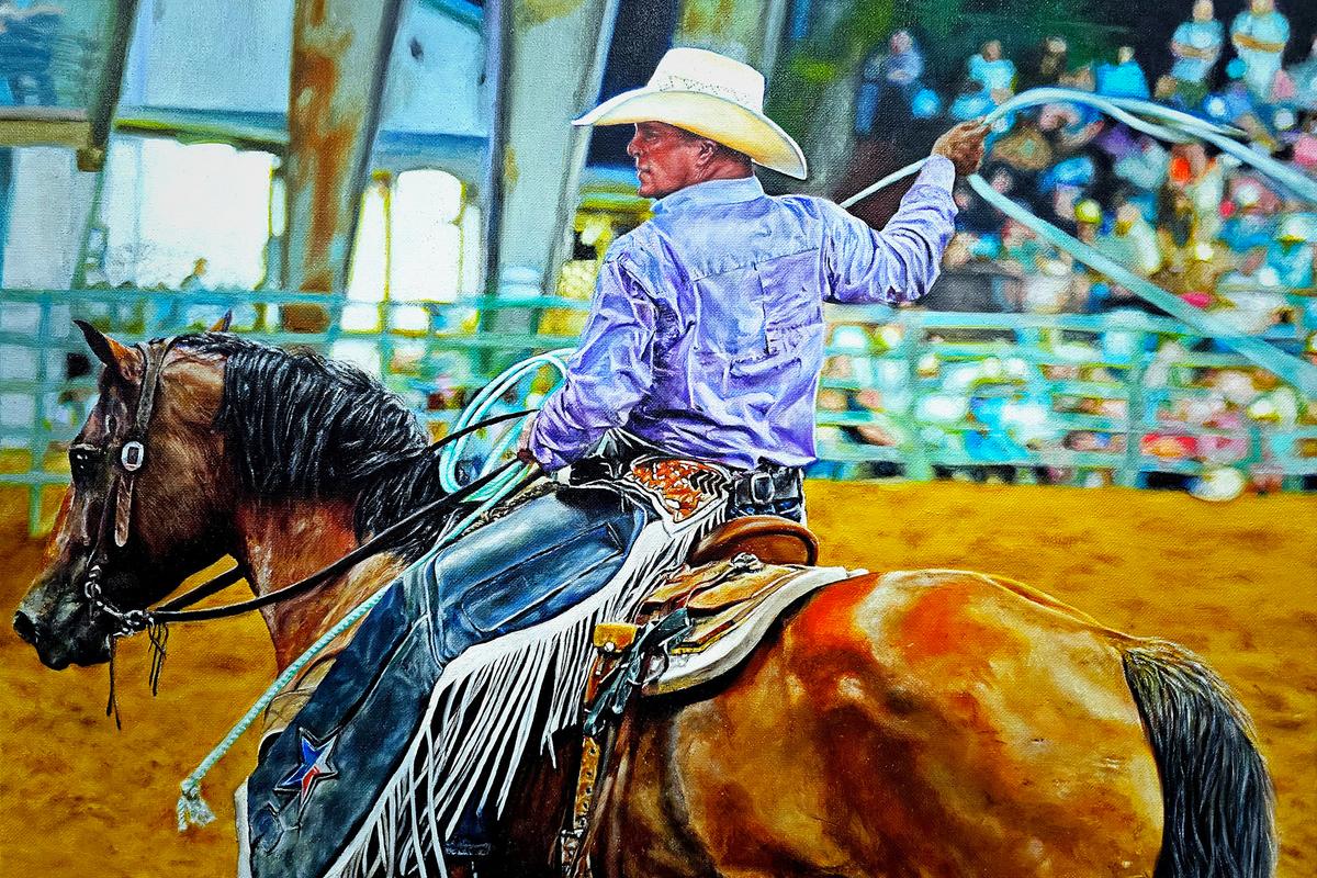 High School Artist Wins Top Houston Rodeo Award for Cowboy Painting That Fetched $200,000