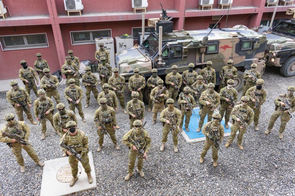 1st Battalion, the Royal Australian Regiment (1 RAR) personnel in Kabul as part of Task Group Afghanistan’s Force Protection Element (FPE). Courtesy Australian Defence Force. Their mission was to protect Australian and Coalition forces as they train, advise and assist the Afghan security forces. FPE 14 operated from the Hamid Karzai International Airport. Note: It is not implied that any of the soldiers pictured were involved in war crimes. Photo courtesy Australian Defence Force.