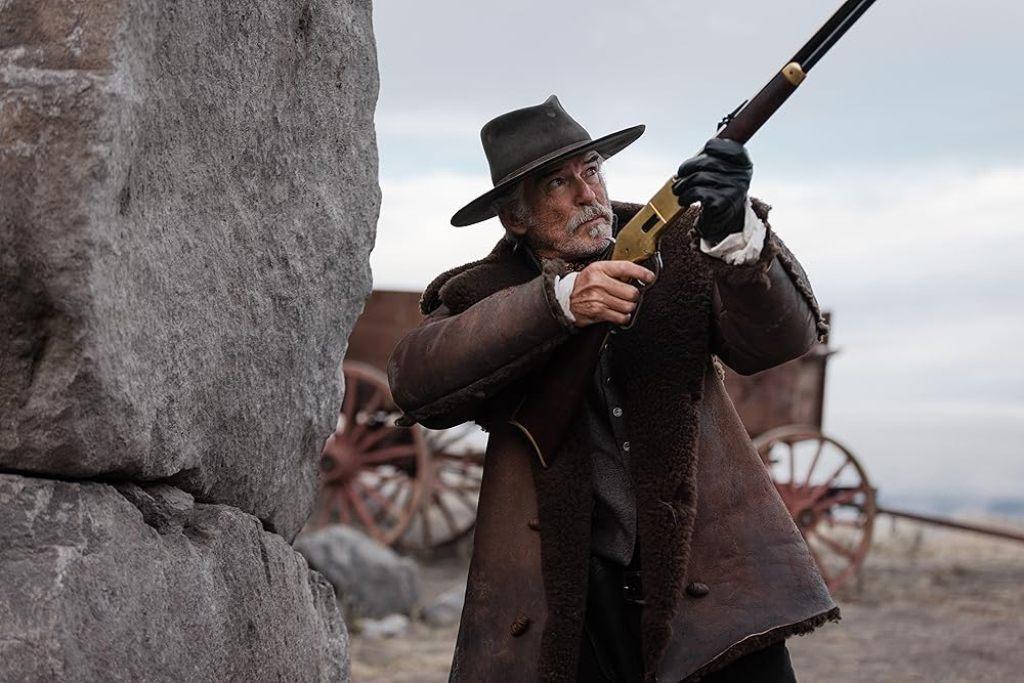 <span style="color: #000000;">Gabriel Dove (Pierce Brosnan), in "The Unholy Trinity." (Saban Films/Roadside Attractions)</span>