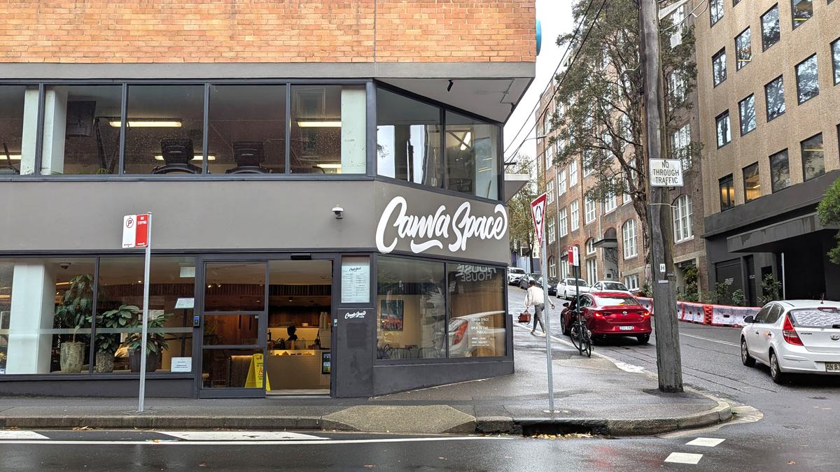 An image of the front entrance to the Australian head office of global design software giant Canva in Sydney's Surry Hills in Australia, taken on May 23, 2025. (Courtesy of Kevin Lee)
