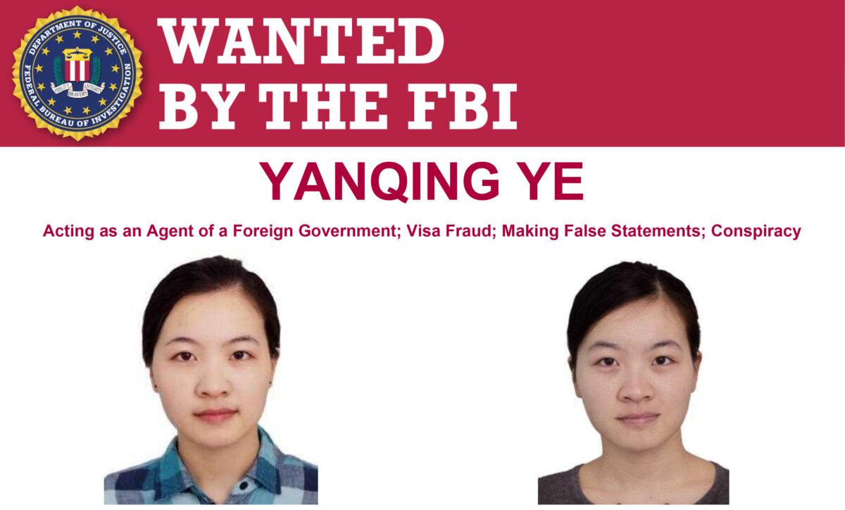 A federal arrest warrant was issued for Ye Yanqing, a lieutenant in the People’s Liberation Army, in the U.S. District Court for the District of Massachusetts in Boston, on Jan. 28, 2020. (FBI)