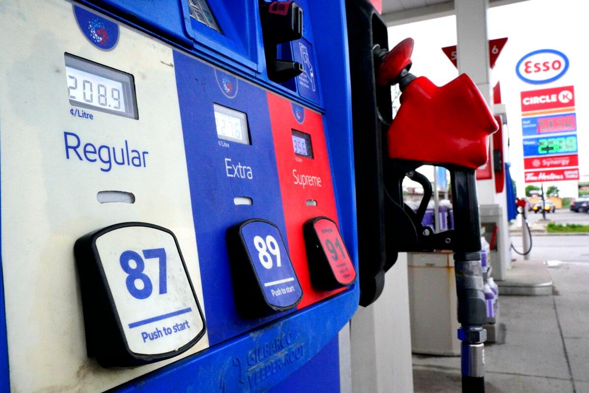 Gas prices are displayed at a gas station in Carleton Place, Ont., on May 17, 2022. (Sean Kilpatrick/The Canadian Press)