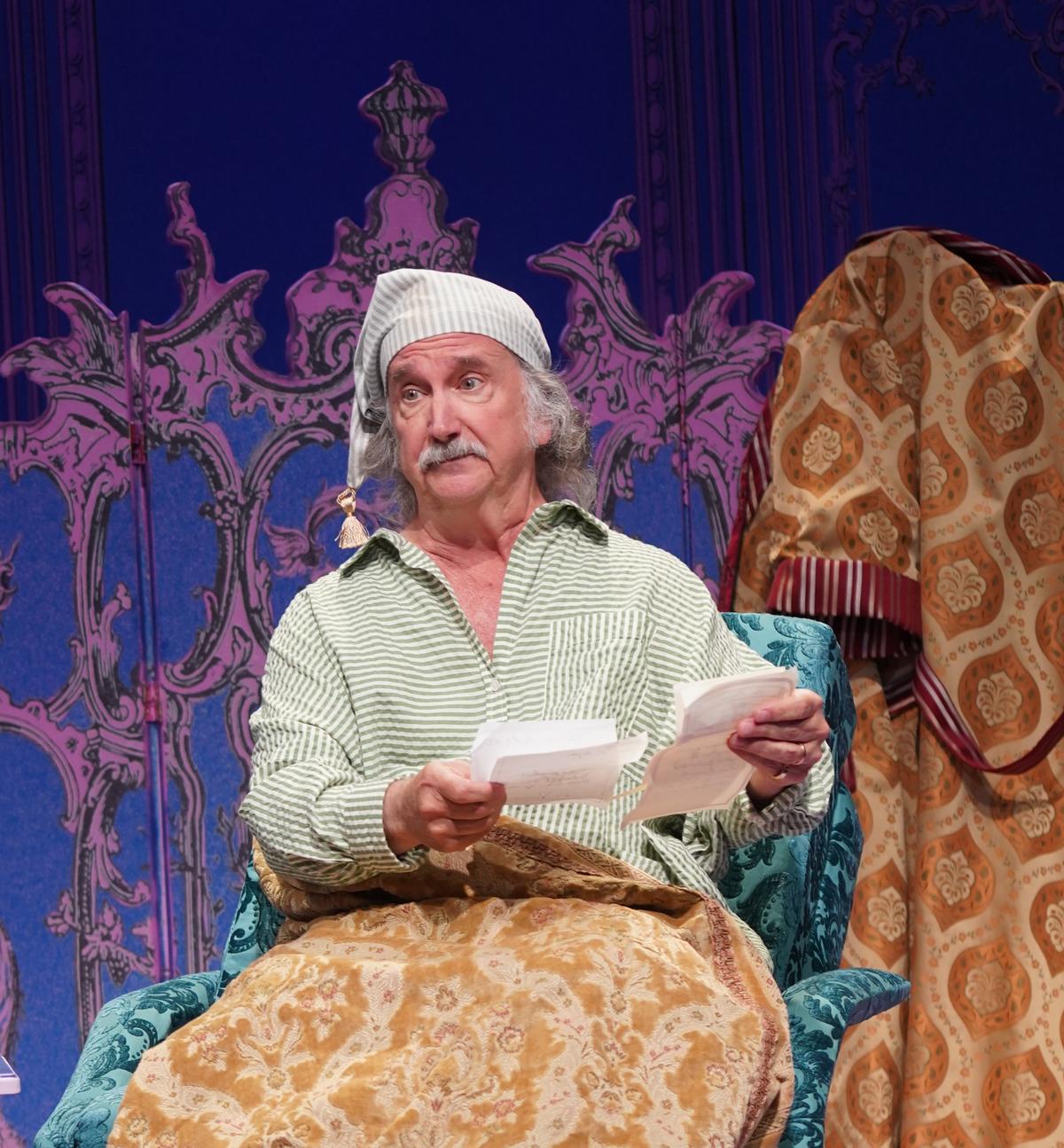 Argan (Mark Linn-Baker) is a dramatic hypochondriac, in "The Imaginary Invalid." (Carol Rosegg)