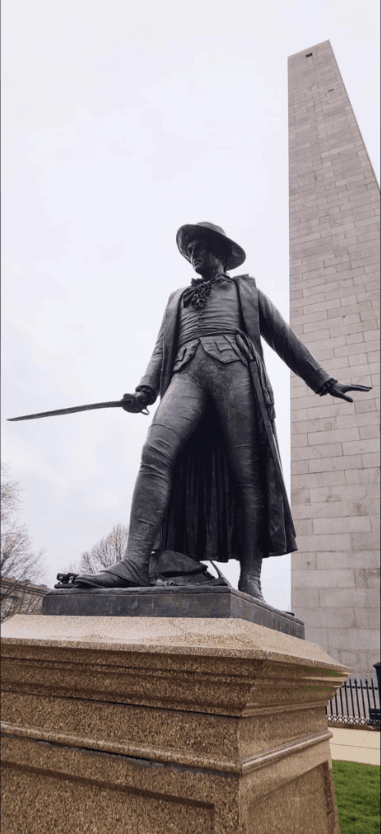 Statue of Col. William Prescott in Charlestown, Mass. (Courtesy of Alan Wakim)