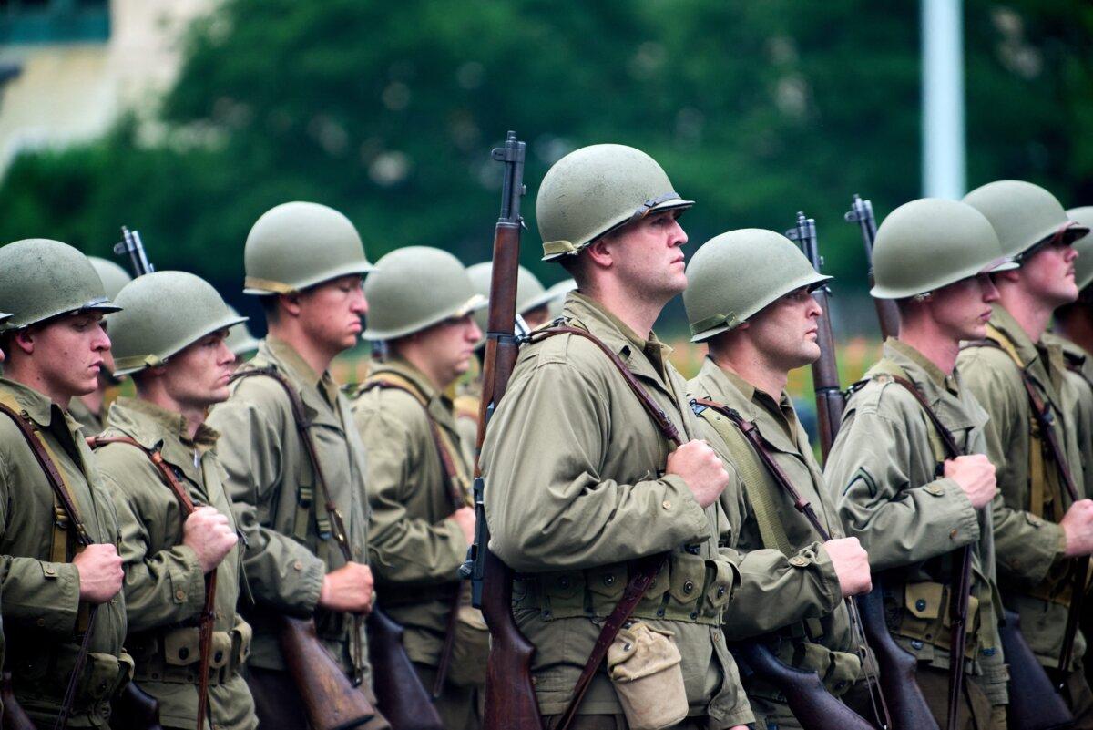 The parade marking the Army's 250th anniversary with a parade on the National Mall in Washington on June 14, 2025. (Dominic Gwinn / Middle East Images via AFP)