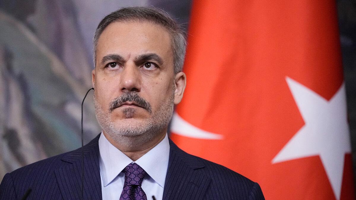Turkish Foreign Minister Hakan Fidan attends a news conference in Moscow on May 27, 2025. (Pavel Bednyakov/AFP via Getty Images)