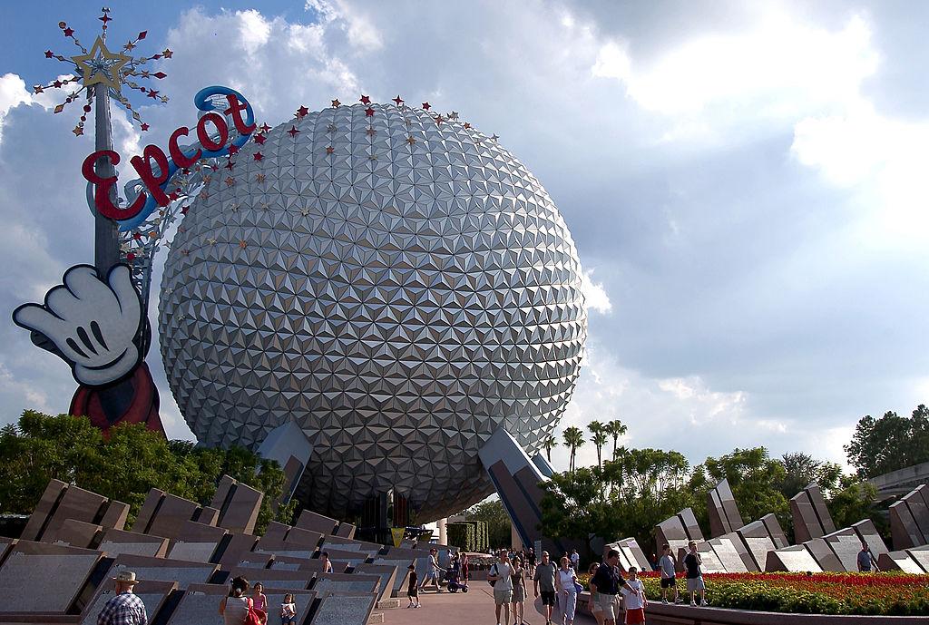 Guests leave Walt Disney World's Epcot October 8, 2003 near Orlando, Florida. (Matt Stroshane/Getty Images)