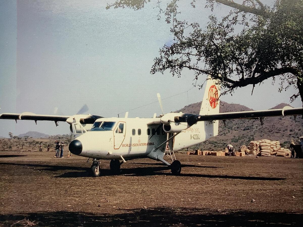 The World Vision De Havilland Twin Otter is seen in Lalibela, Ethiopia. (Provided by MAF)