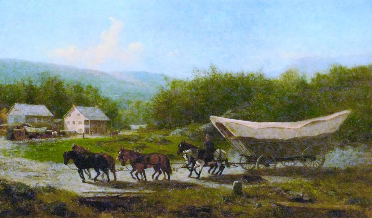 Conestoga wagons on the Great Wagon Road by Newbold Hugh Trotter.  (Public Domain)