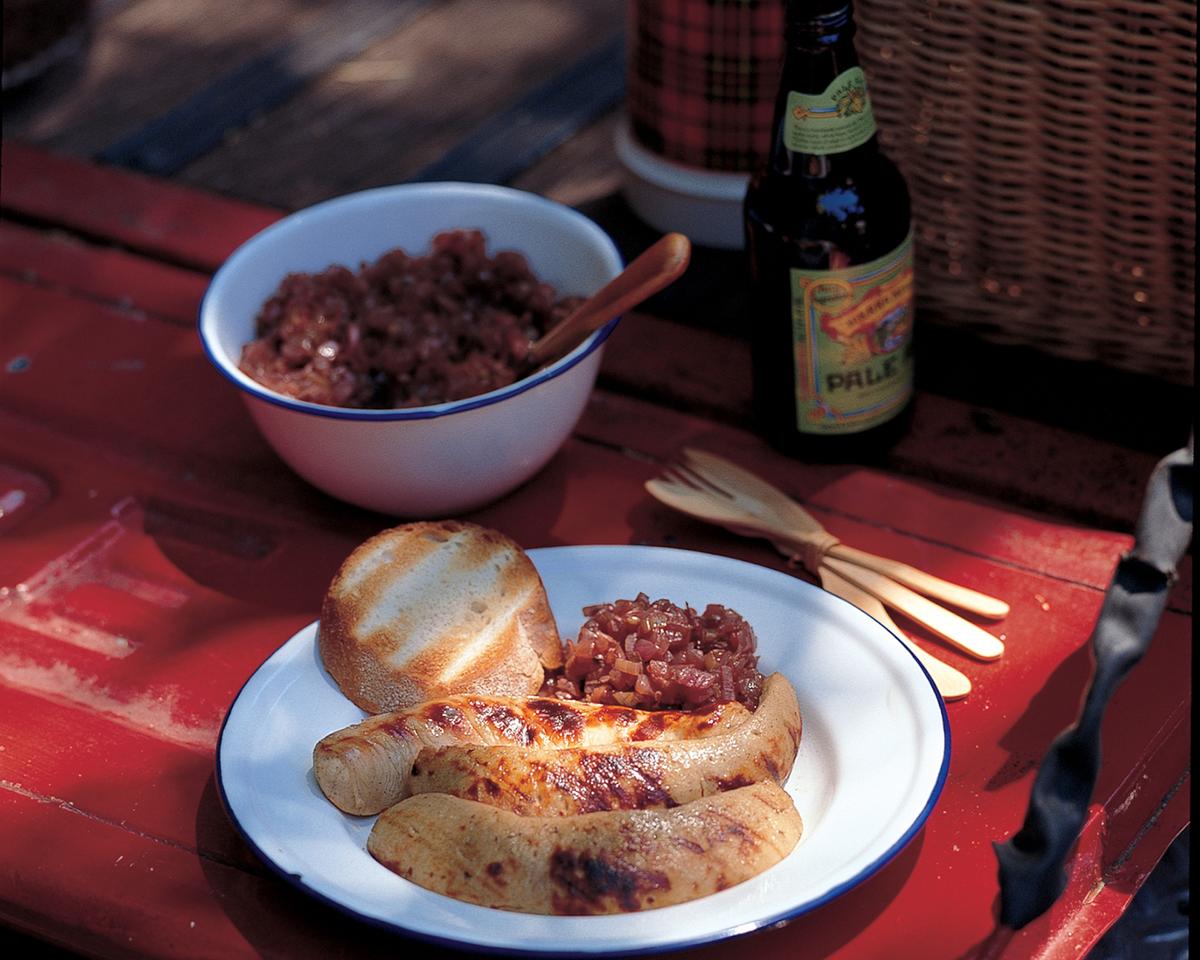 Grilled Sausages With Caramelized Onion Compote, My Seriously Simple Summer Staple
