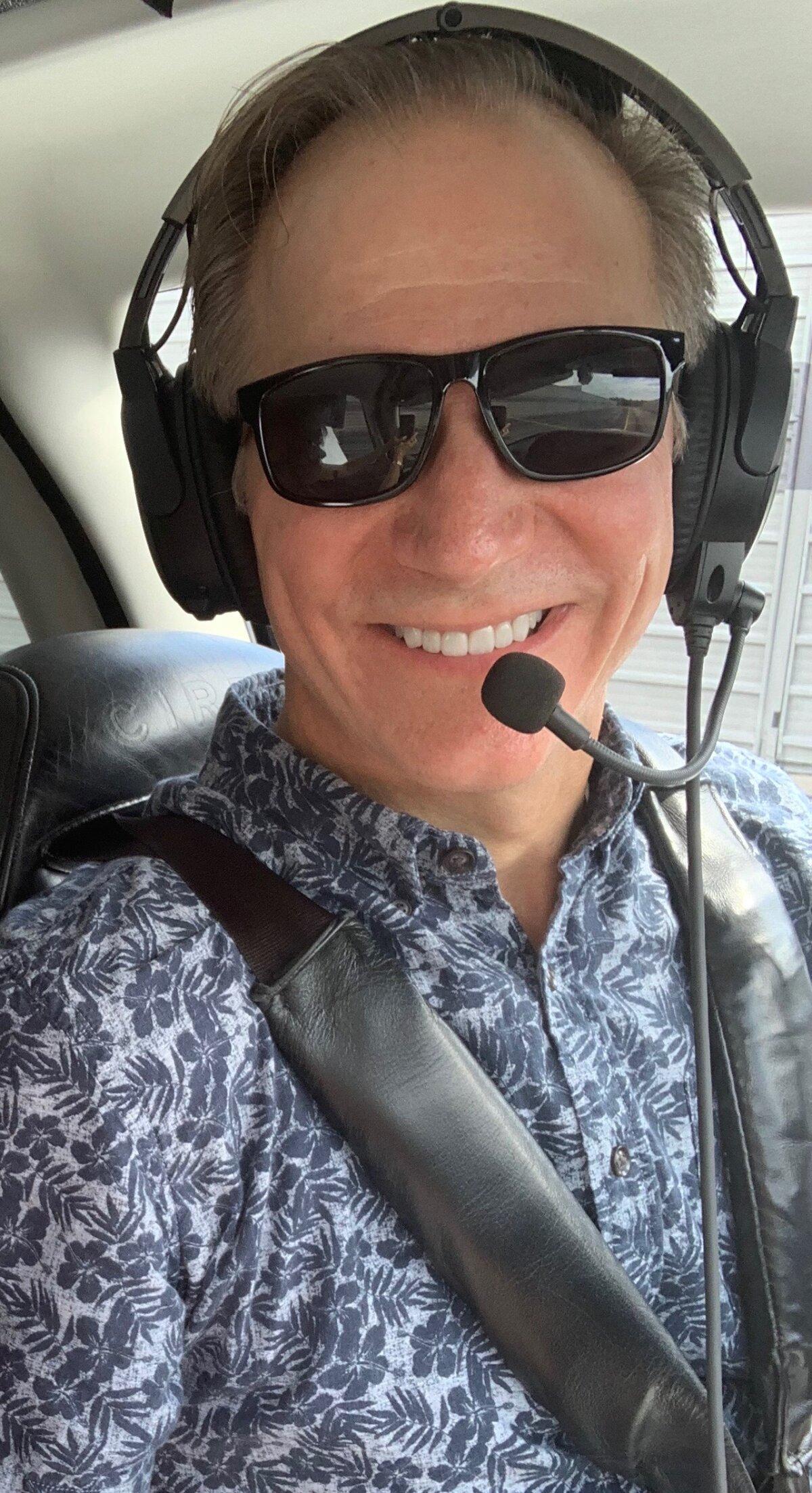Rep. Bob Onder (R-Mo.) at the controls of his airplane. (Courtesy of Rep. Bob Onder)