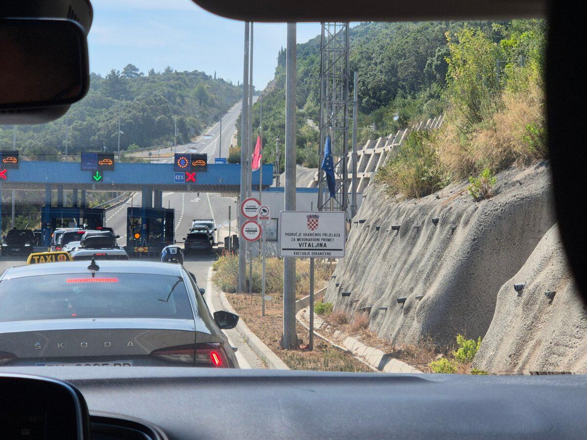 A view of the European Union border (Croatia) near Herceg Novi, Montenegro, on July 16, 2025. (Chris Summers/The Epoch Times)