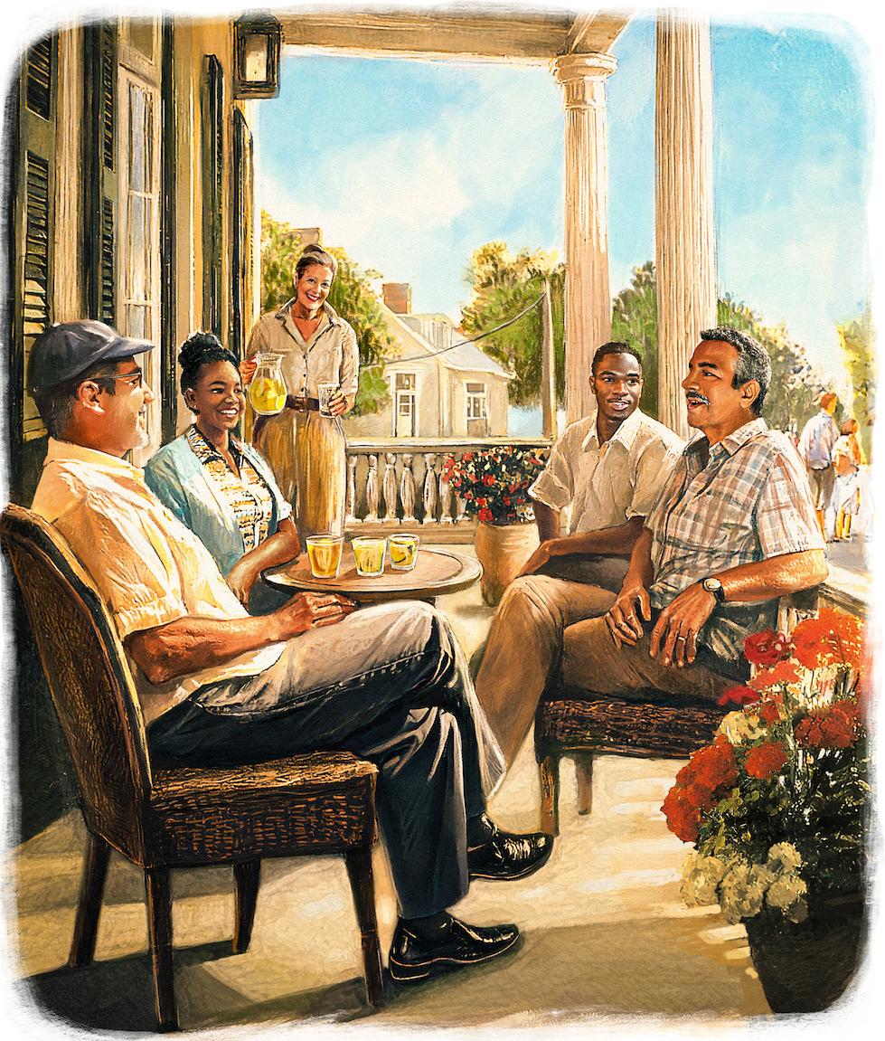 Porches historically served as gathering places for families to rest, converse, and interact with neighbors. (Biba Kayewich)