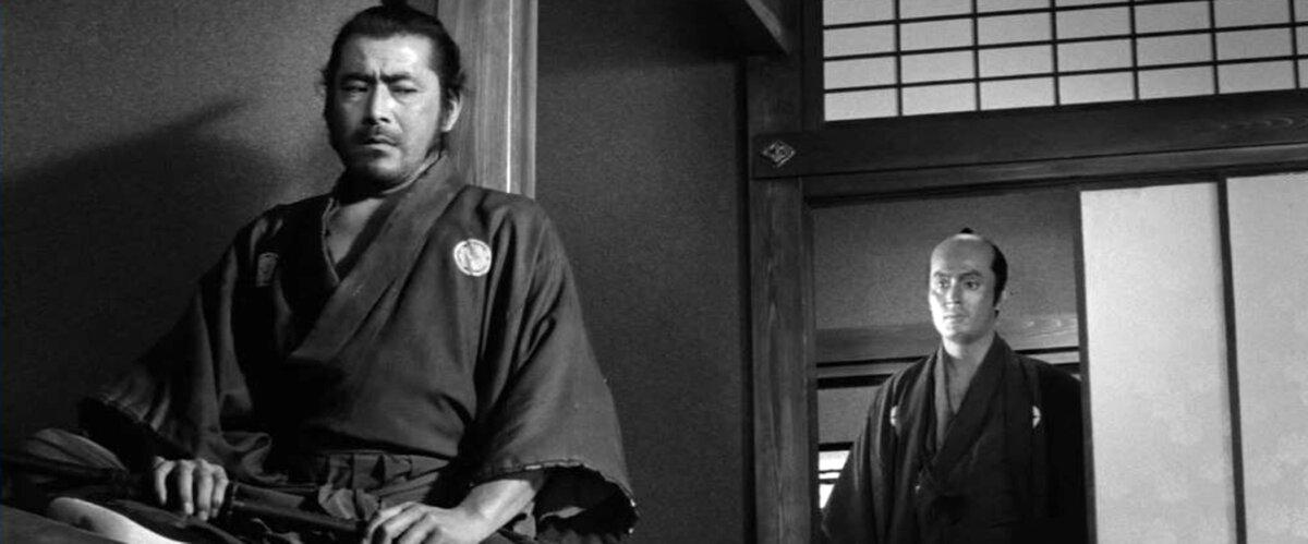 Sanjuro (Toshiro Mifune) awaits his nemesis, Hanbei Muroto (Tatsuya Nakadai), in "Sanjuro." (Toho)