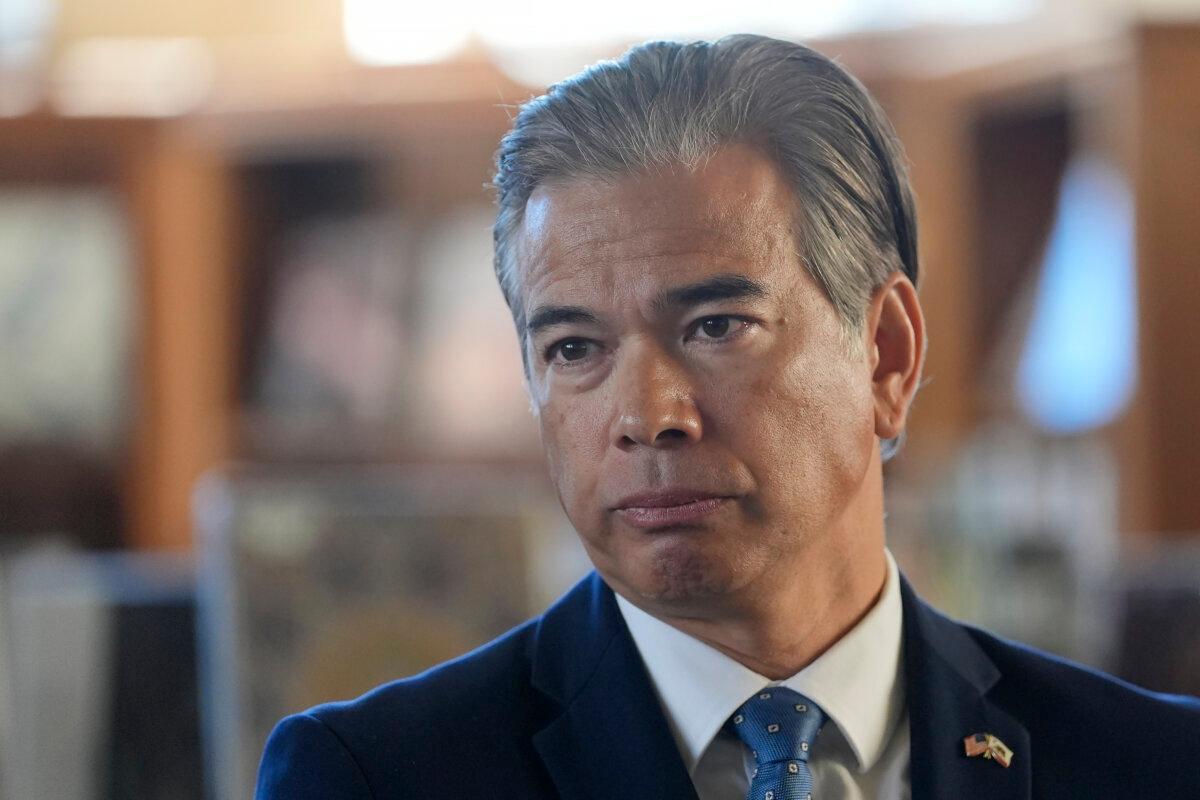 California Attorney General Rob Bonta speaks at a news conference at the San Francisco Public Library's Bernal Heights branch in San Francisco on Dec. 4, 2024. (Jeff Chiu/AP Photo)
