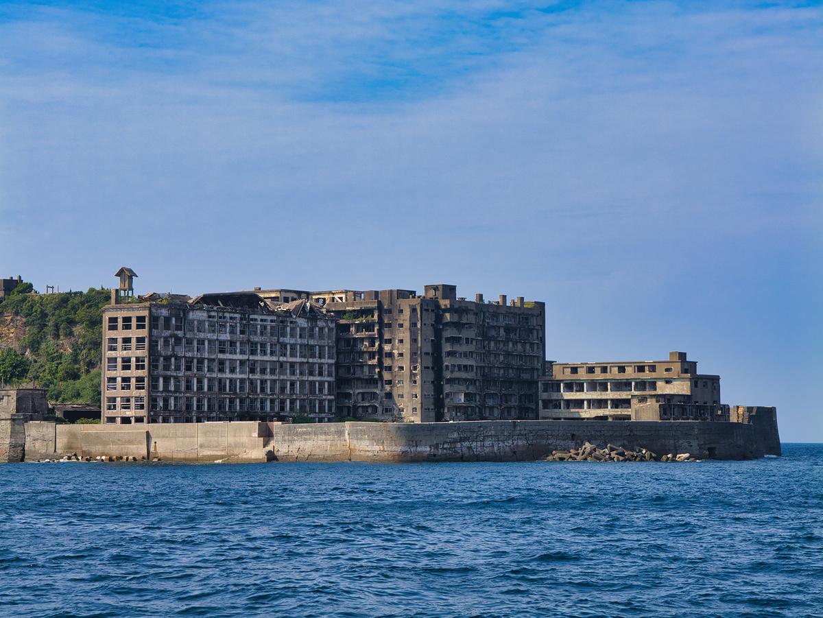 Abandoned buildings on Gunkanjima Island, also known as Battleship Island, near Nagasaki. (AlanMorris/Shutterstock)