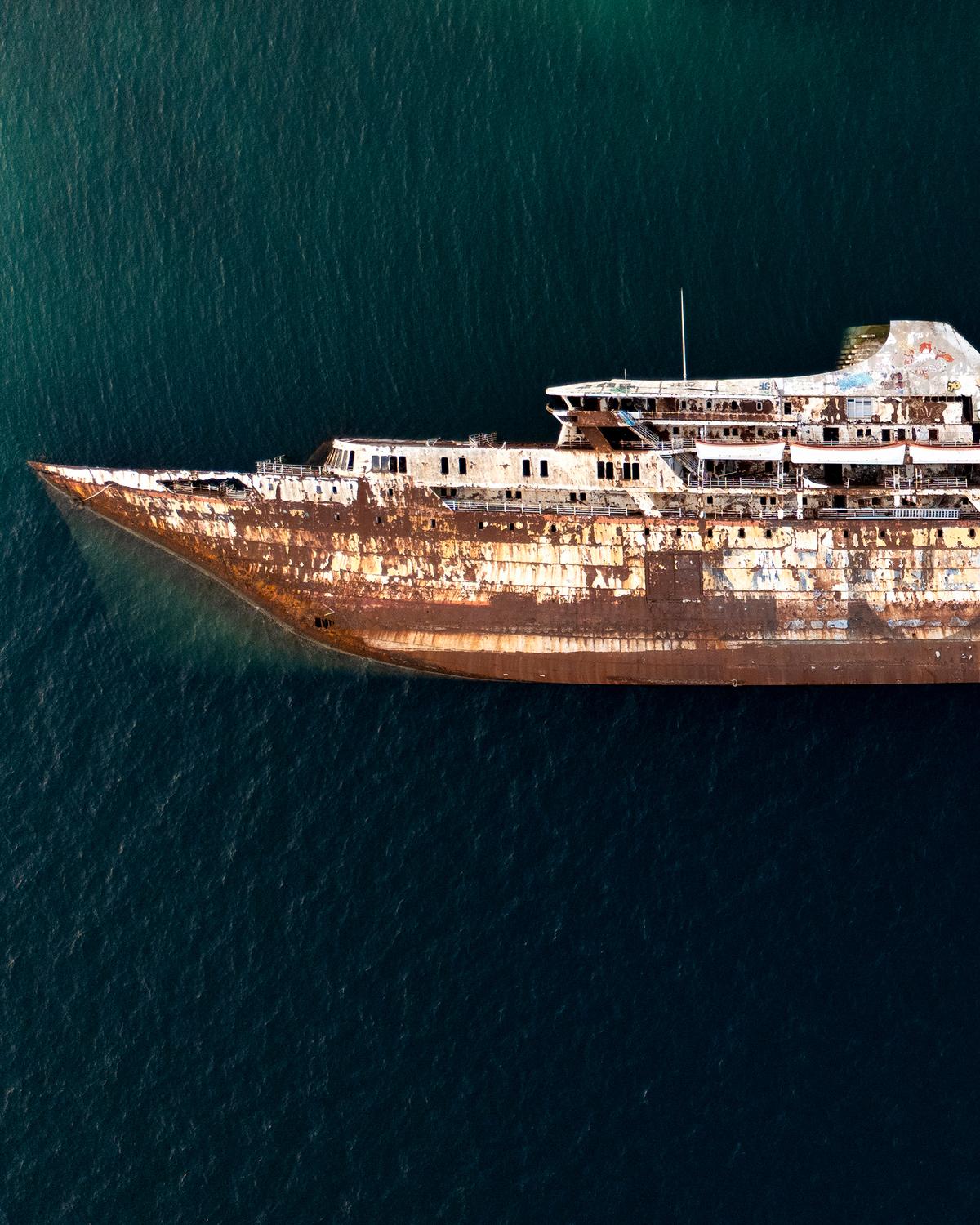 Day in Photos: Abandoned Cruise Ship, Beirut Explosion Anniversary, Storm Floris Threatens UK
