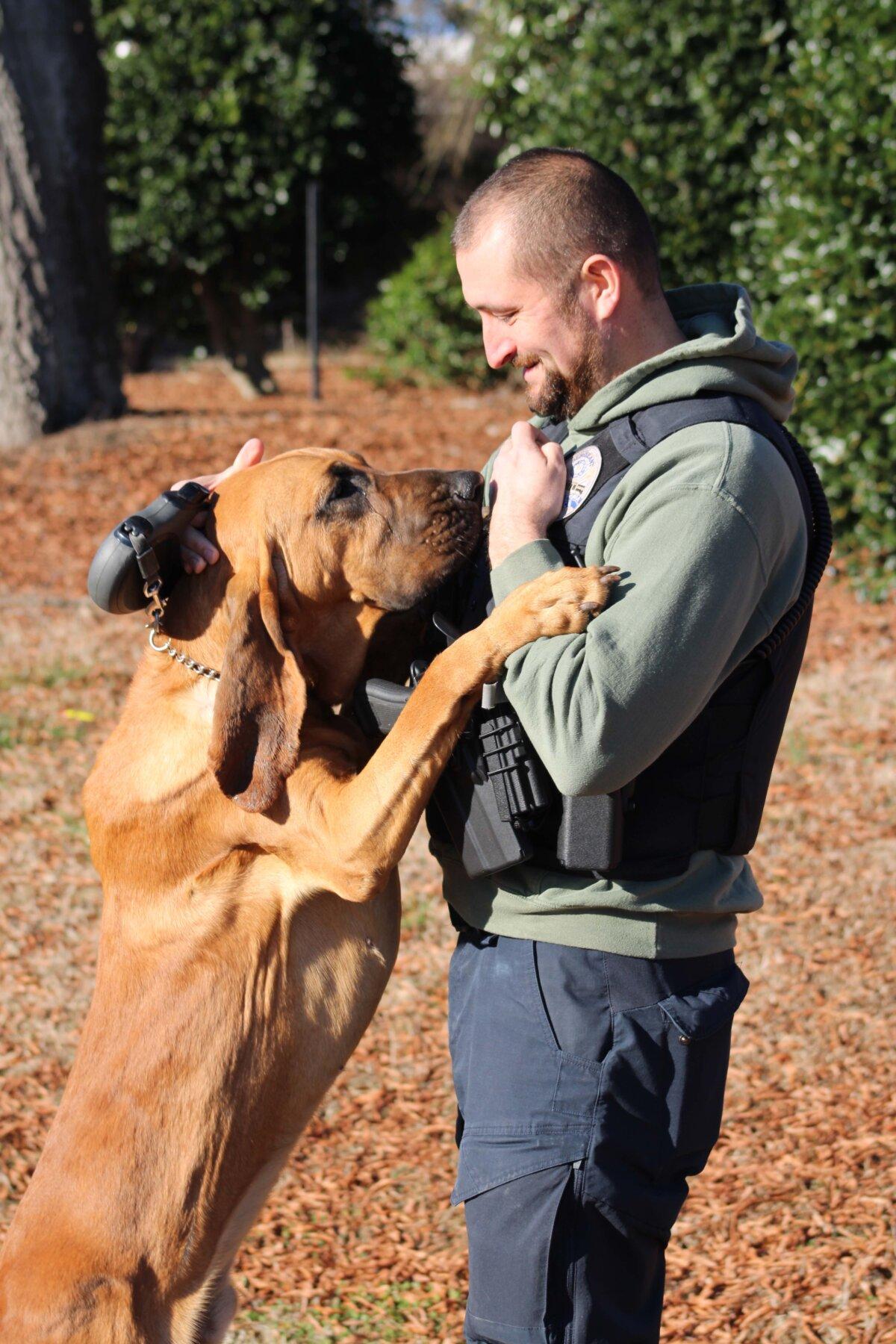 Bo lives with Rowland and his family when he’s not working as a K9. (Courtesy of Gastonia Police Department)