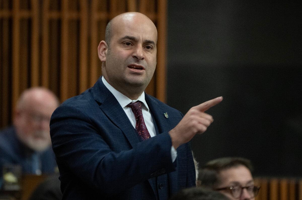 Conservative MP Frank Caputo rises during Question Period in Ottawa on Nov. 21, 2024. (The Canadian Press/Adrian Wyld)