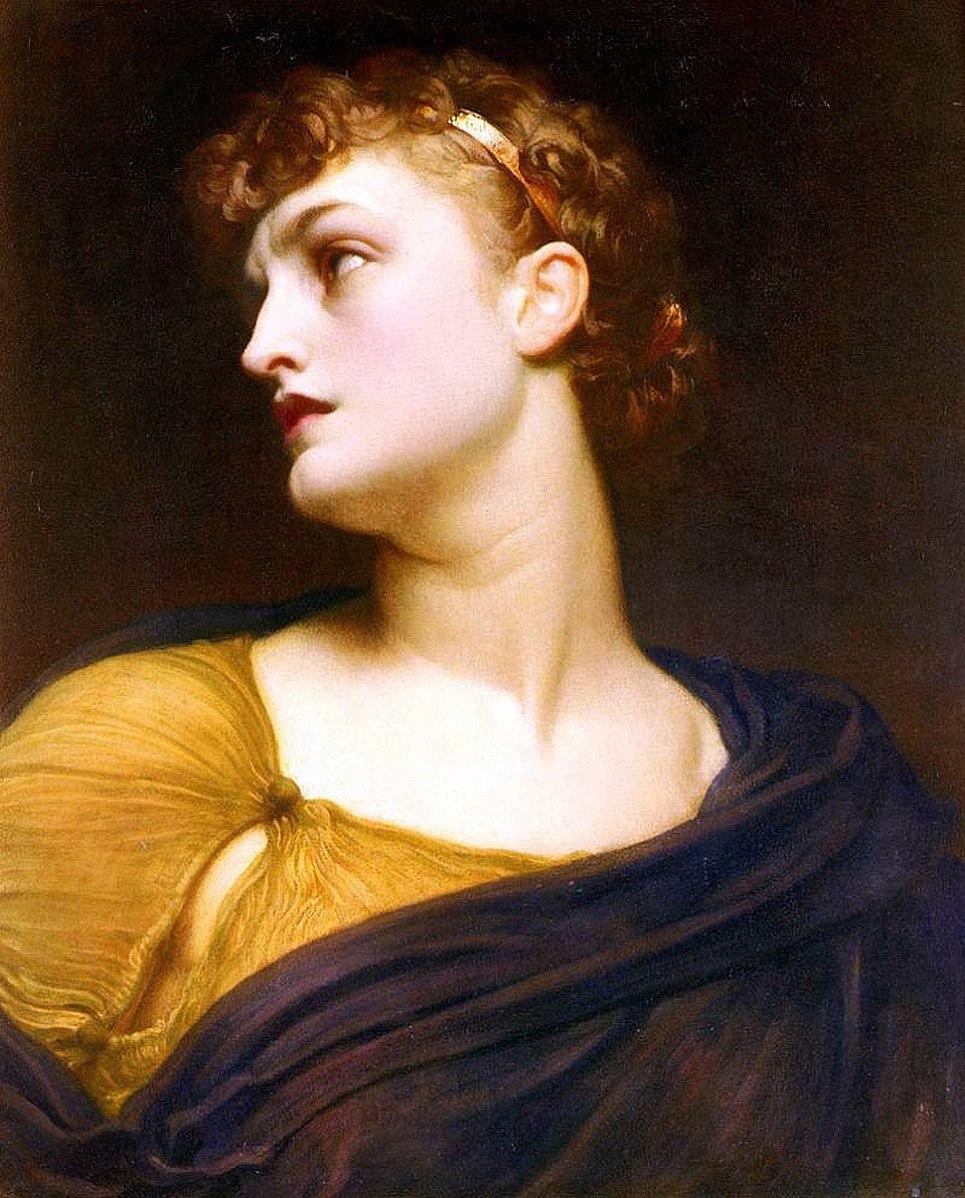 "Antigone," 1882, Frederic Leighton. Oil on canvas; 23 inches by 19 3/5 inches. (Public Domain)