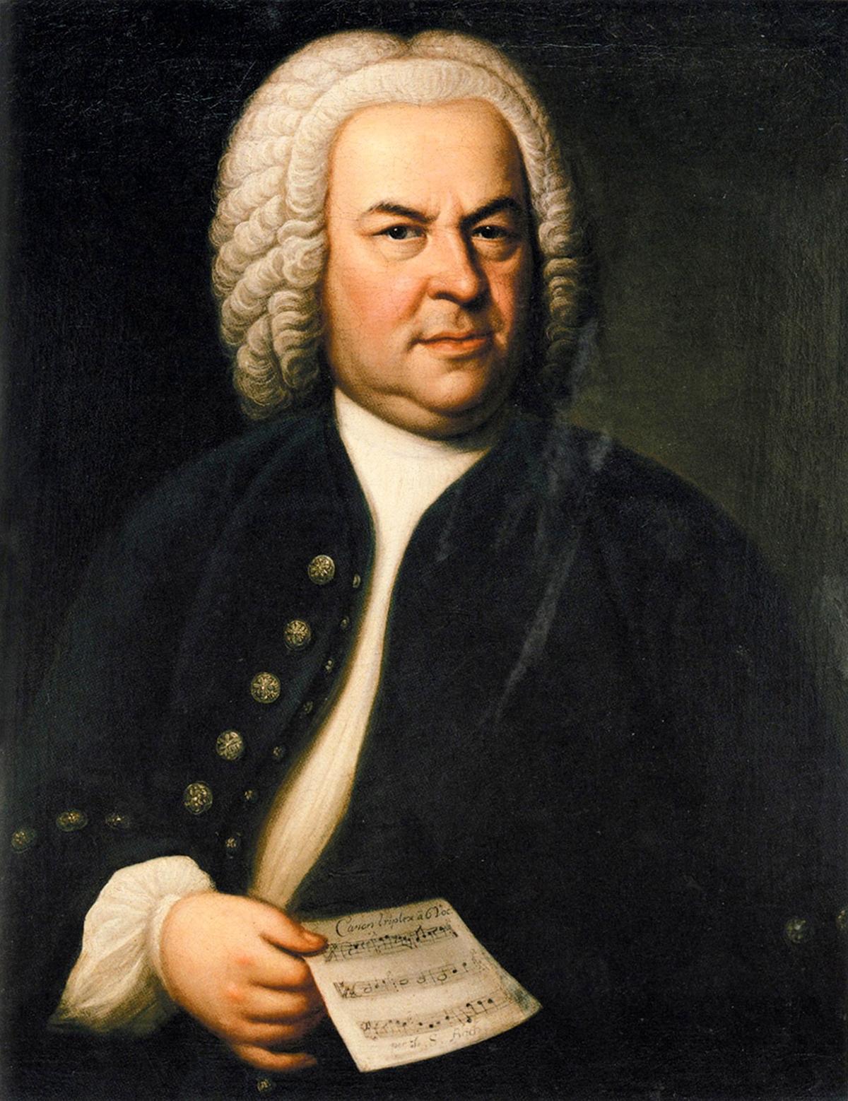 Baroque composer Johann Sebastian Bach, 1746, by Elias Gotlob Houssmann. (Public Domain)