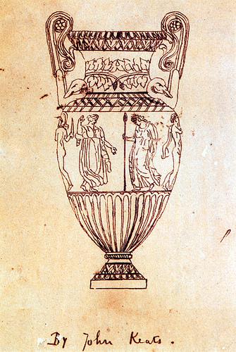 A drawing of the Sosibios vase, 1819, by John Keats. (Public Domain)