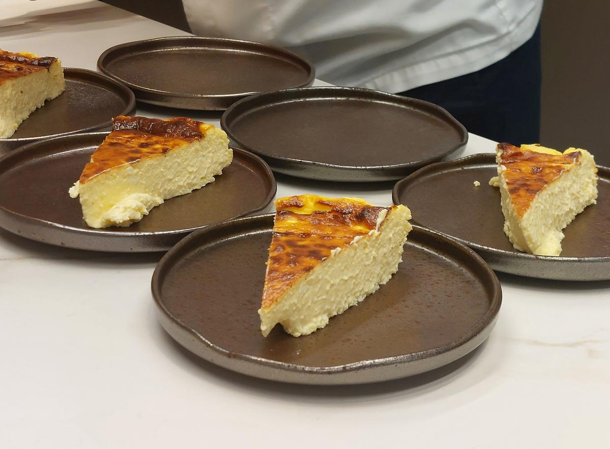 <span style="font-weight: 400;">The caramelized top gives this crustless cheesecake a texture that balances its creamy, custard-like center.</span> (Kevin Revolinski)