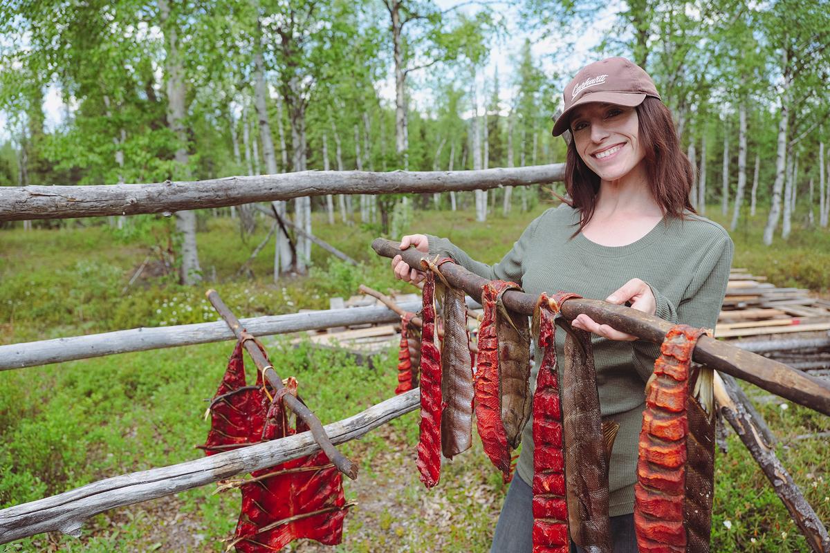 The Westerlinds learned a traditional method to preserve their Copper River salmon—no power needed, just sun, smoke, and wind. (Courtesy of Holdfast Alaska)