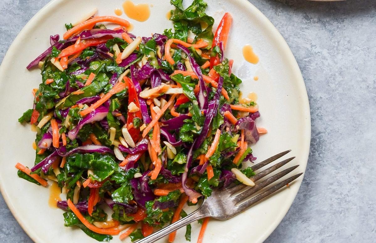 Kale Salad With Ginger Peanut Dressing