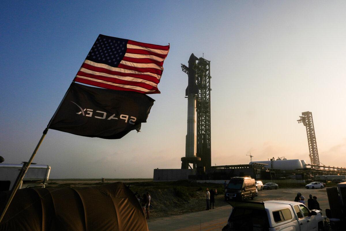 SpaceX's mega rocket Starship is prepared for a test flight from Starbase, Texas, on May 26, 2025. (AP Photo/Eric Gay)