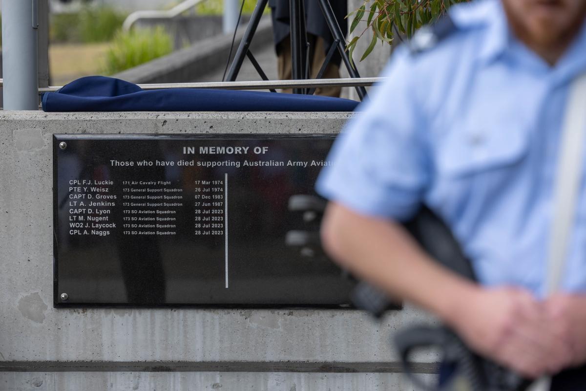 The 6th Aviation Regiment honour roll during the memorial service for the "Bushman 83" crew at Holsworthy Barracks in Sydney on Sept. 27, 2023. (Courtesy of the Australian Defence Force)