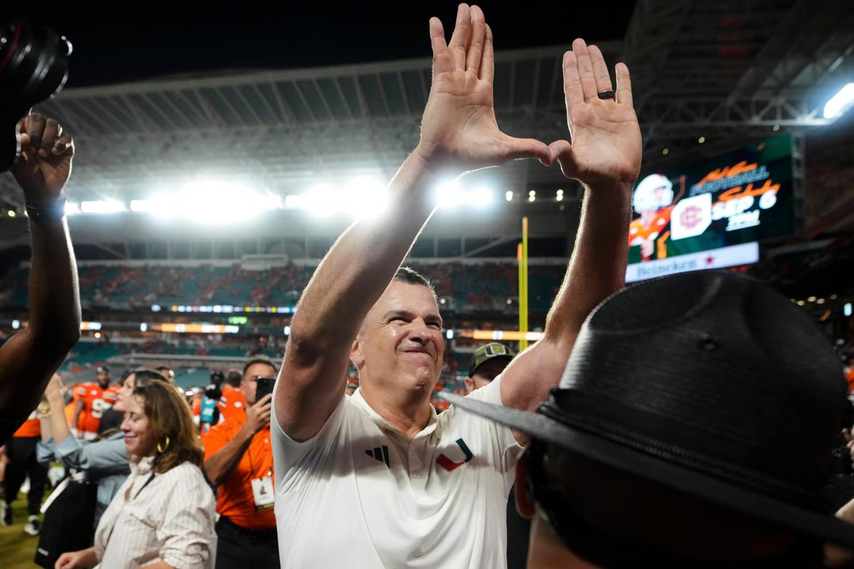 Miami Coach Mario Cristobal Issues Warning After CJ Daniels’ Epic Catch Against Notre Dame